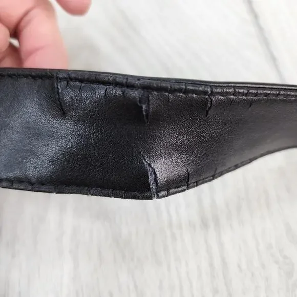 St. John’s Bay Black Leather Hobo Shoulder Bag Satchel Work Office Purse FLAWED - Picture 12 of 16